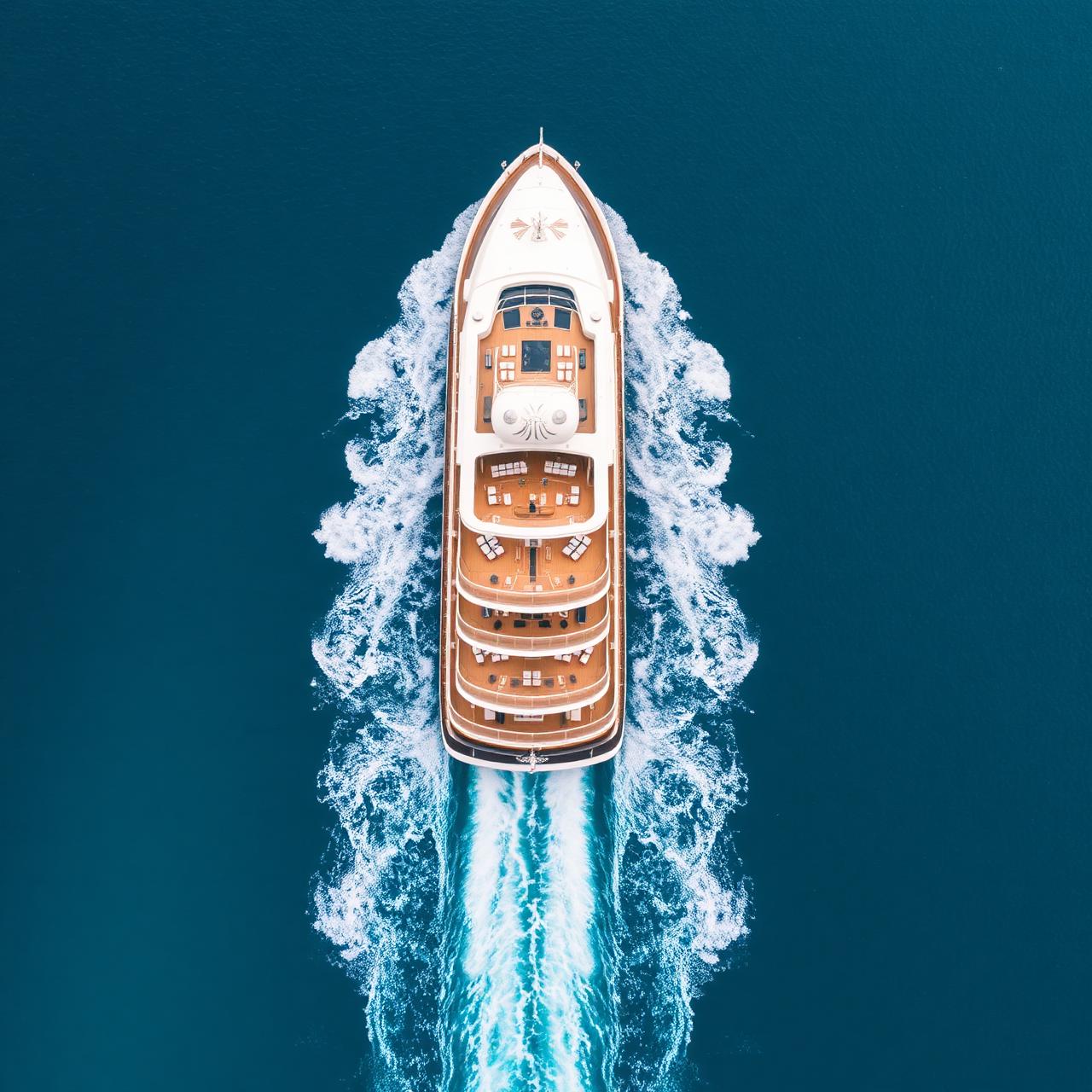 Crucero de lujo navegando